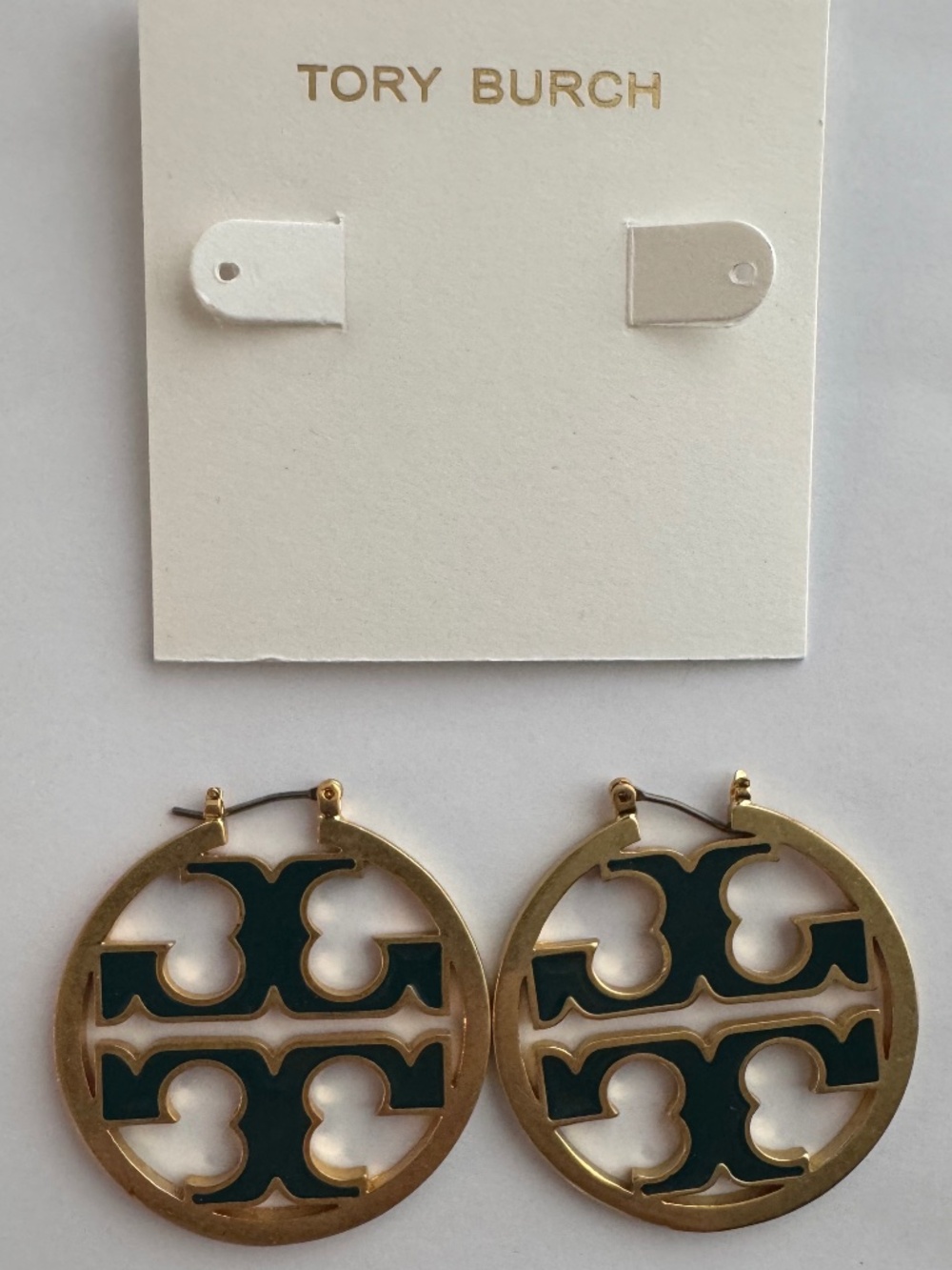 Tory Burch Miller  Logo Hoop earrings